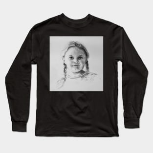Girl in charcoal  by Adelaide Artist Avril Thomas Long Sleeve T-Shirt
